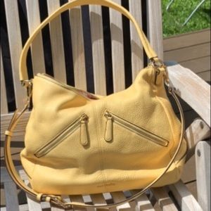 Vera Bradley Yellow Pebbled Leather Bag